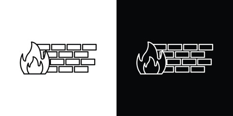 Fototapete - Firewall icon Graphic vector set for ui design