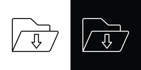 Aufkleber - Folder download icon Graphic vector set for ui design