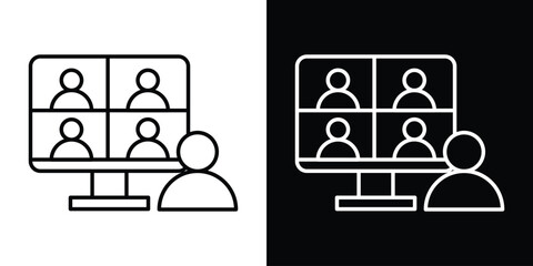 Aufkleber - Online meeting icon Graphic vector set for ui design