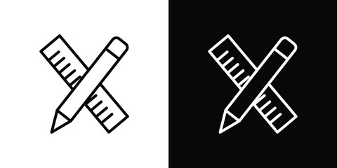 Aufkleber - Pencil and ruler icon Graphic vector set for ui design