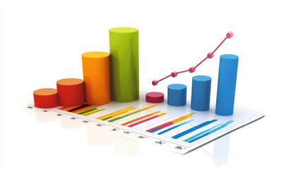 Fototapete - A sophisticated multi-layered financial graph illustrating complex data relationships, with smooth curves and a polished finish, conveying depth in business analysis.
