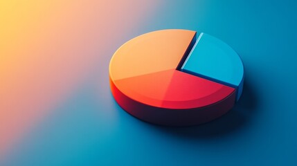 Leinwandbilder - A stunning D pie chart with intricately designed segments, set against a gradient backdrop, emphasizing the complexity and richness of financial data.