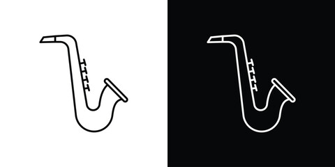 Canvas Print - saxophone icon graphic vector set for ui design