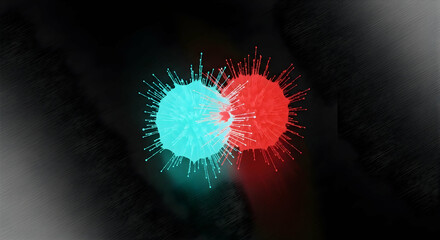 Poster - Converging Spheres Of Light Showcasing Interactive Visual Dynamics In A Digital Realm