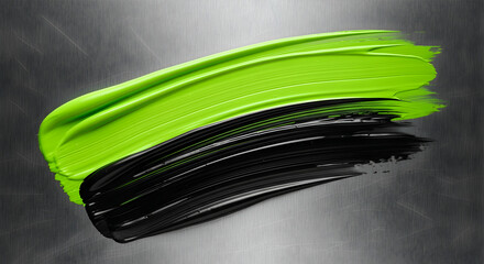 Poster - Vibrant Strokes Contrast The Metallic Backdrop Offering A Contemporary Visual