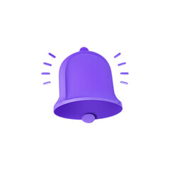Aufkleber - Purple 3d bell notification icon isolated on transparent background