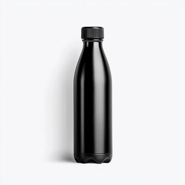 Matte Black Metal Water Bottle Mockup