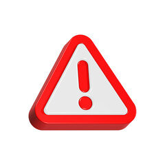 Poster - Exclamation alert 3d rendering red color