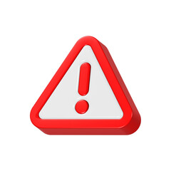 Poster - Exclamation alert 3d rendering red color