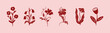 © Екатерина Заносиенко - Set of abstract cut-out flower and leaf shape. Floral papercut blossom doodle elements, minimal organic blossom stickers. Vector blooming plant collection