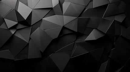 Poster - dark abstract geometric background featuring a mosaic of sharp triangles and polygonal shapes