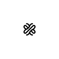 Poster - Geometric logo interlocks across white seamless space minimal design