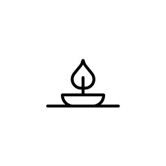 Poster - Minimalist candle icon glows warmly in simple monochrome drawing