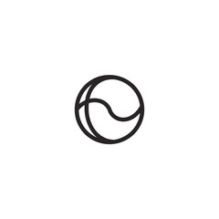 Poster - Minimalist sphere outlines shape abstract yin yang design simple backdrop