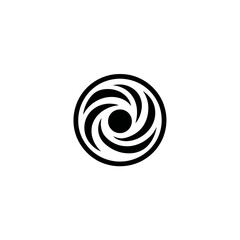 Poster - Swirl design rotates centrally isolated graphic representation symbol