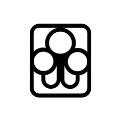 Poster - Abstract circles connect within rectangular outline vector drawing