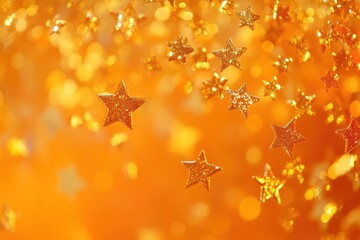 Poster - Glittering orange stars create a festive atmosphere during a celebration in autumn