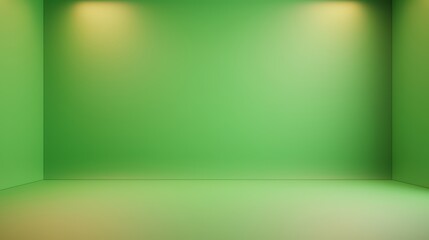 Poster - Bright and Fresh Green Background with Ambient Lighting for Studio Photography or Video Production