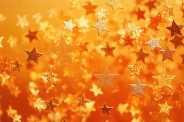 Poster - Shimmering golden stars creating a vibrant backdrop for festive celebrations
