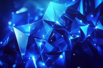 Fototapete - Bright blue abstract crystal formations sparkle in light