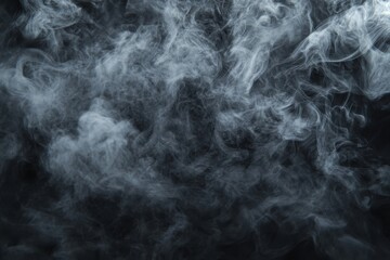 Poster - Dense gray smoke swirling against a black background