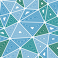 Poster - Abstract Mosaic Background. Big triangles size. Multiple repeated inner triangles. Multiple colors style. Repeatable pattern. Elegant vector tiles. Seamless vector illustration.