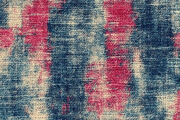 Poster - Colorful fabric with abstract patterns showcased in a close-up view highlighting texture and design in evening light