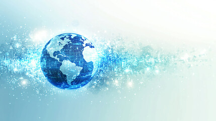 Poster - Global digital network technology background world connection internet communication concept design