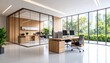 © sakmad - Modern Office Interior Design with Glass Walls and Natural Light