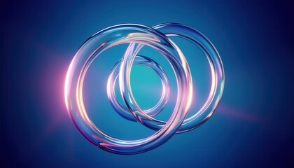 Poster - futuristic glass energy loop with glowing reflections and neon gradients for digital art, web design, branding, abstract concept, or sci-fi inspired print media

