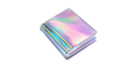 Poster - Holographic Book With Iridescent Cover. Futuristic Design And Aesthetic Appeal Isolated On Transparent Background