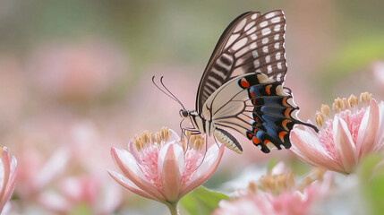 Poster - Beautiful butterfly on flower macro photography nature wildlife insect springtime summer garden blossom beauty