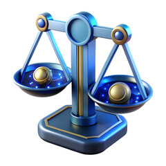 Poster - 3d plastic style techno blue and circuit style balance scale png