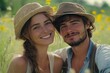 © dilshan - Happy Couple in Sunflower Field Embracing Adventure and Romance - Smiling Young Adults in Beautiful Nature