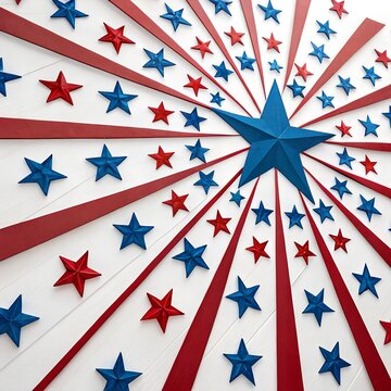 Happy Fourth of July - United Stated independence day greeting. Beautiful modern greeting card with stars.
