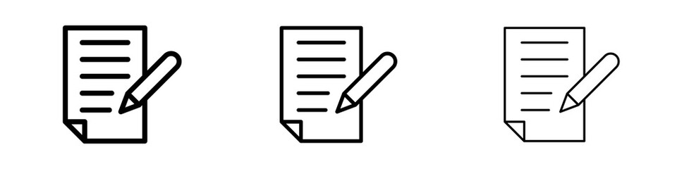 Registration paper icons in flat style. line art. vector illustration