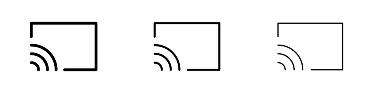Screencast icons in flat style. line art. vector illustration