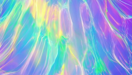 Aufkleber -  iridescent light burst with holographic pastel waves and glowing rainbow lines for digital art, web design, album cover, futuristic branding, or abstract background concept