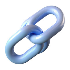 Poster - 3d render of a light blue chain link isolated on transparent background