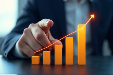 Poster - A professional man in a suit examining a chart, perfect for business and financial concepts