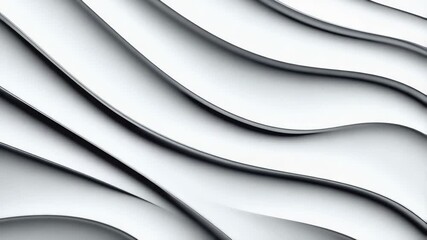 Poster - Minimalist wavy pattern illuminated with light and shadows. Creates subtle depth and movement across the frame with a clean aesthetic.