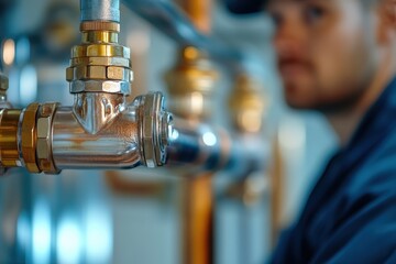 Poster - Skilled technician working on machinery in an industrial setting during daylight with a focused expression and wearing protective gear