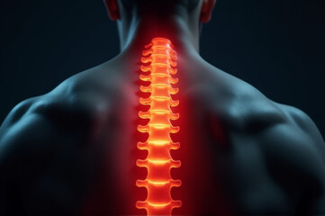 Poster - A person with an illuminated spine, great for sci-fi or fantasy concepts