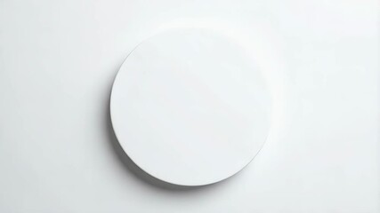 Poster - Simple clean white circle on white background casting subtle shadow for minimalist design elements