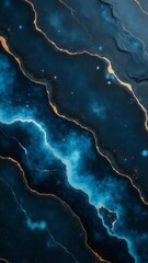 Aufkleber - A close-up shot of a blue and black marble surface with distinctive veining patterns