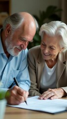 Poster - Couple signing papers at a table