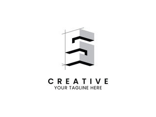 Poster - Letter S architect logo, and construction logo design