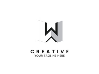 Poster - Letter W architect logo, and construction logo design