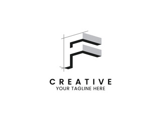 Poster - Letter F architect logo, and construction logo design