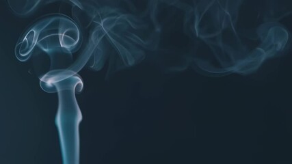 Poster - Beautiful abstract smoke rising in continuous motion on a dark background. Relaxing fumes and vapor flow footage.